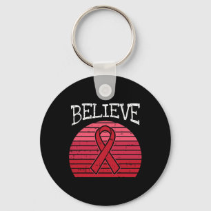 Porte-clés Red Ribbon HIV Aids Cerveau Aneurysm Stroke Lauréa