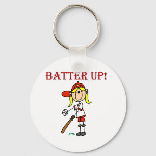 Porte-clés Red Text Batter Up Girls Softball Shirts and Gifts
