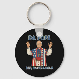 Porte-clés Red White Holy Da Pope De L'Amérique Chicago Pope