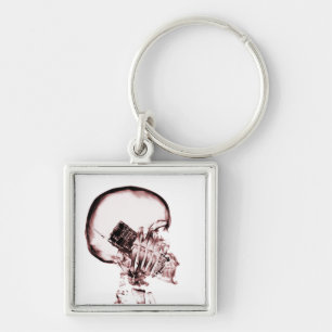 Porte-clés Red X-Ray Vision Skeleton Skull Cell Phone