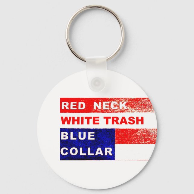Porte-clés RedNeck Blanc Trash bleu Collar Clé Fob (Recto)