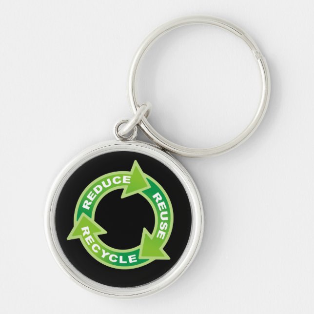 Porte-clés Réduire la réutilisation du Porte - clé de recycla (Devant)