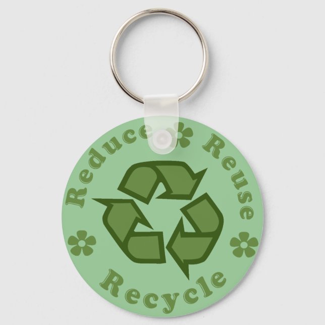 Porte-clés Réduire la réutilisation du recyclage (Recto)