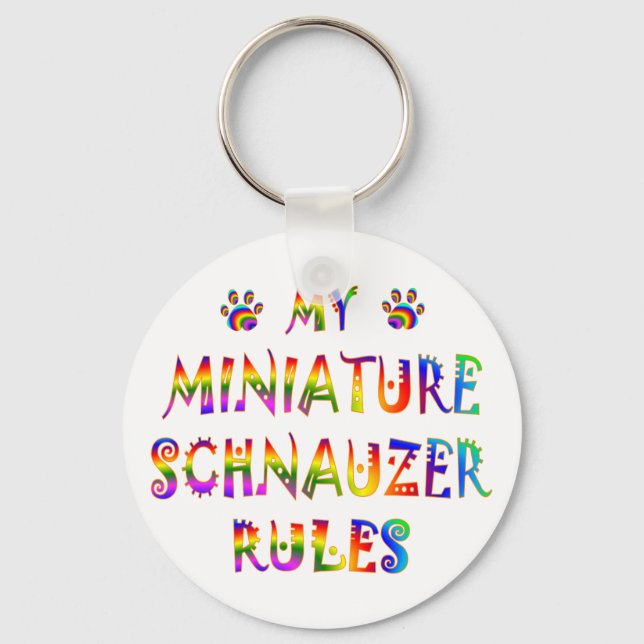 Porte-clés Règles de Schnauzer miniature Amusement (Recto)