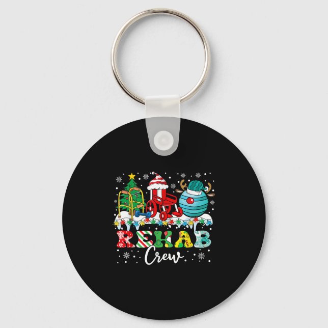 Porte-clés Rehab Crew Wheelchair Santa Reindeer Rehab Nurse C (Recto)