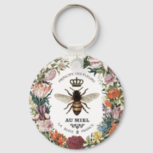 PORTE-CLÉS REINE BEE BOTANIQUE VINTAGE MODERNE