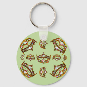 Porte-clés Reine des Coeurs Couronnes d'or Tiaras porte - clé