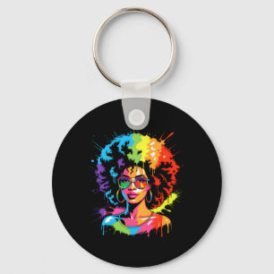 Porte-clés Reine noire Juneteenth Fierté afro Art qui dégouli