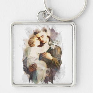 Porte-clés Religieux Saint Anthony Baby Jésus Vintage