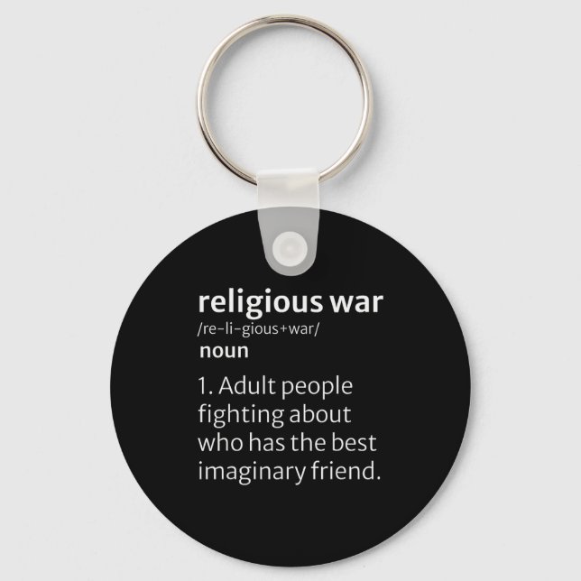 Porte-clés Religious War Dictionary Sarcastic Definition Funn (Recto)