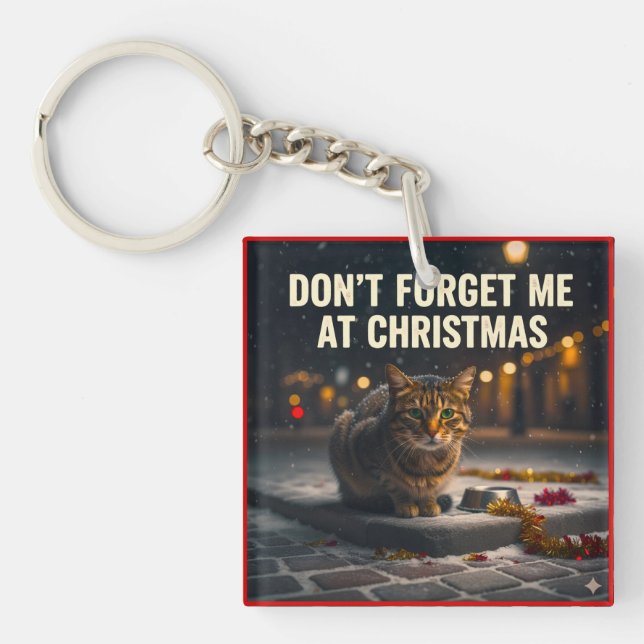 Porte-clés Remember the poor cats at Christmas (Devant)