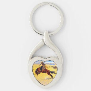 Porte-clés Remington Old West Horse et Cowboy