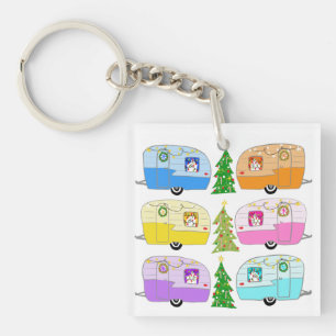 Porte-clés Remorques vintage Retro RV Vacances Noël mignonne