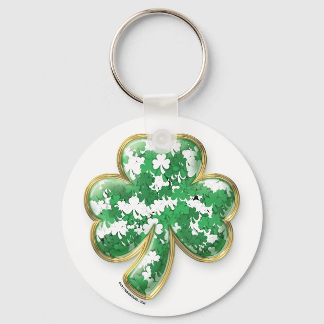 Porte-clés Rempli avec Shamrock de chance (Recto)