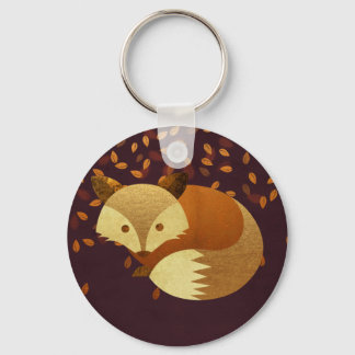 Porte-clés Renard d'automne mignon