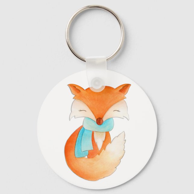 Porte-clés Renard enveloppé porte - clé d'aquarelle (Recto)