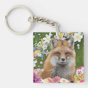Porte-clés Renard Fairytale dans le champ des fleurs