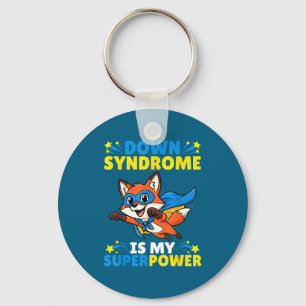 Porte-clés Renard Super-héros Syndrome de Down est ma super s