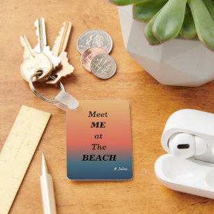 Porte-clés Rencontre-moi à la plage Couleur lever de soleil p