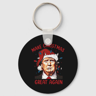 Porte-clés Rendre Noël super à nouveau drôle Père Noël Trump