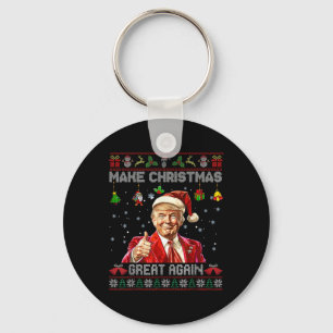 Porte-clés Rendre Noël super à nouveau drôle Père Noël Trump