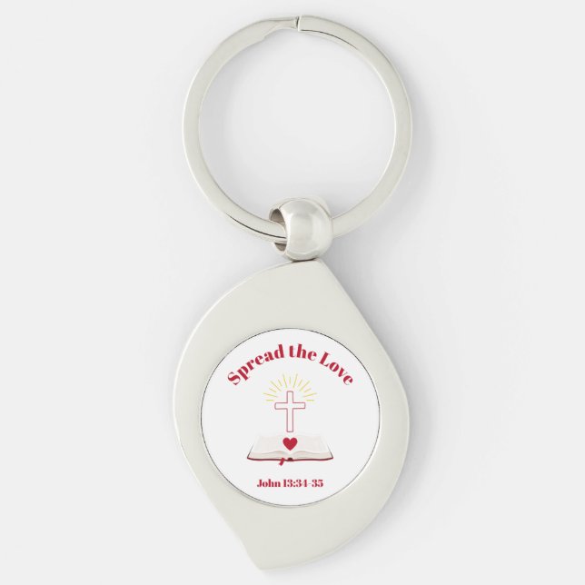 Porte-clés Répartir le Porte - clé de métal d'amour (Devant)