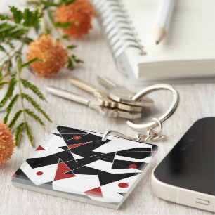 Porte-clés Repérer les boules rouges anneau de clé acrylique