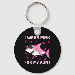 Porte-clés Requin Je Porte Du Rose Pour Ma Tante Cancer Du Se