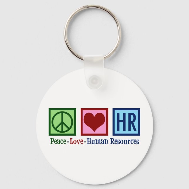 Porte-clés Ressources humaines Peace Love RH Bureau Rep (Recto)