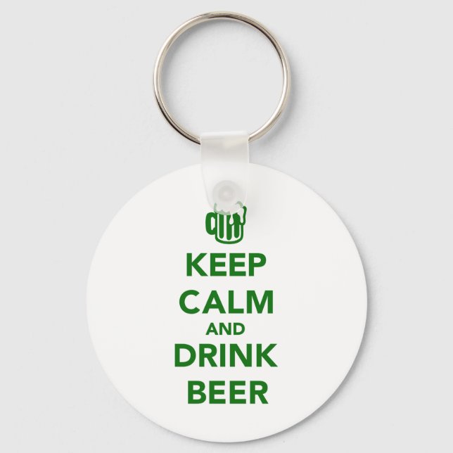 Porte-clés Restez calme et buvez de la bière St. Patricks jou (Recto)