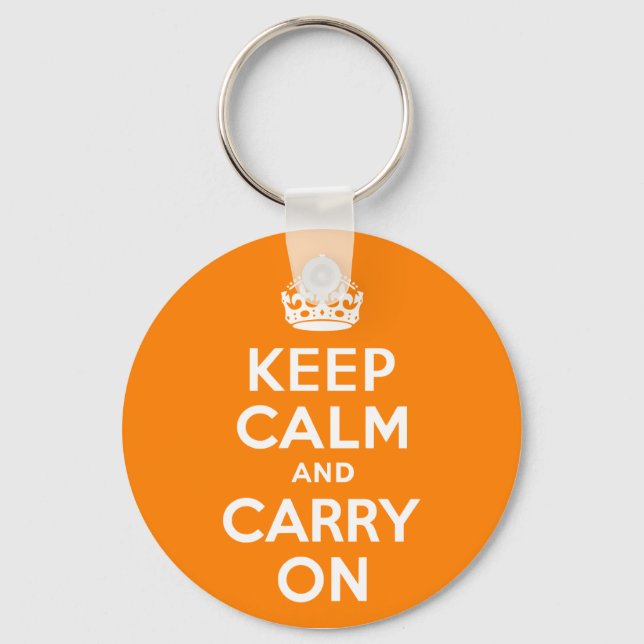 Porte-clés Restez calme et continuez sur Orange (Recto)