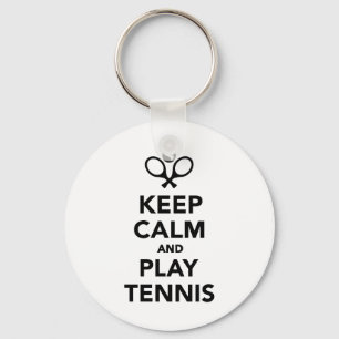 Porte-clés Restez calme et jouez au tennis