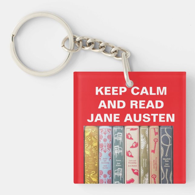 Porte-clés Restez Calme, Lisez Jane Austen (Devant)