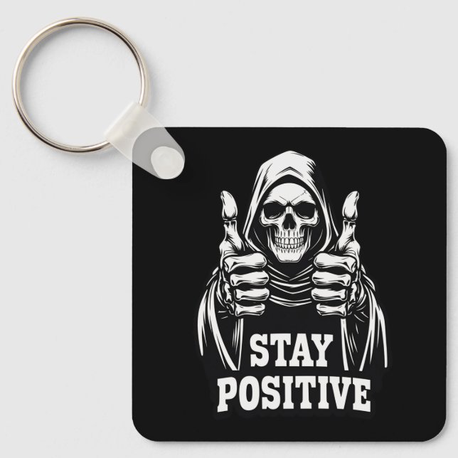 Porte-clés Restez Positif (Recto)