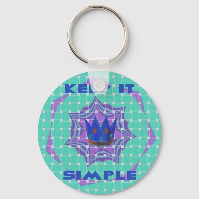 Porte-clés Restez simple : l'art Motif de la Clarté Royale (Recto)
