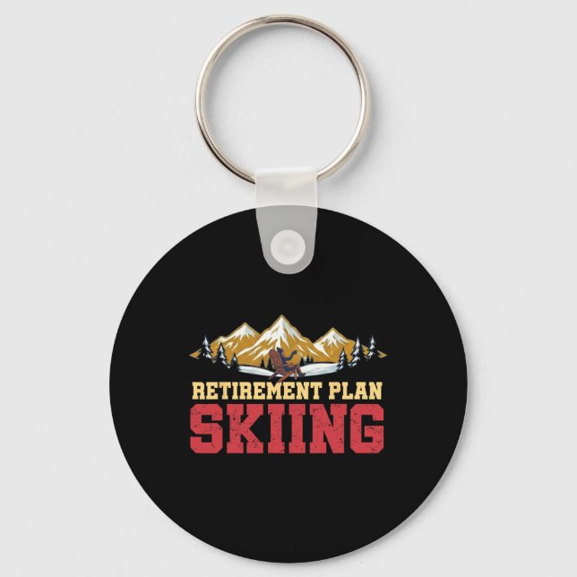 Porte-clés Retirement Plan Skiing Vintage Sunset Retro Skier  (Recto)