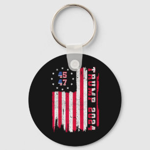 Porte-clés Retour) 45 47 Trump 2024 Drapeau américain