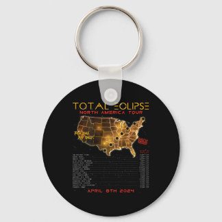 Porte-clés Retour) Total Solar Eclipse 2024 North America Tou