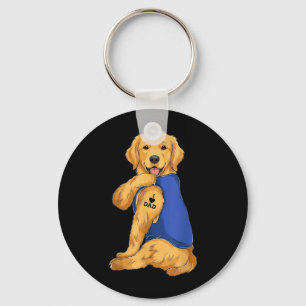 Porte-clés Retriever doré drôle d'amour de papa tatouage de p