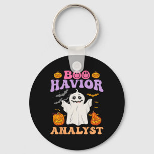 Porte-clés Retro Aba Therapist Bcba Halloween Ghost Boo Havio