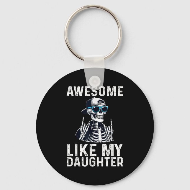 Porte-clés Retro Awesome Like My Daughter Funny Dad Parents D (Recto)