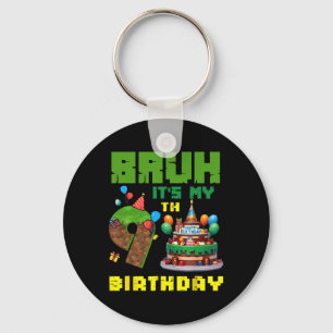 Porte-clés Retro Bruh C'est mon anniversaire Pixel Cake Gamer