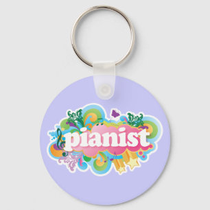 Porte-clés Rétro cadeau de piano de pianiste