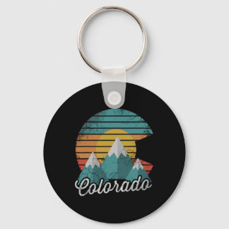 Porte-clés Retro Colorado Mountains Accueil Amour Famille Vac