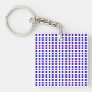 Porte-clés rétro électrique rayé bleu & violet