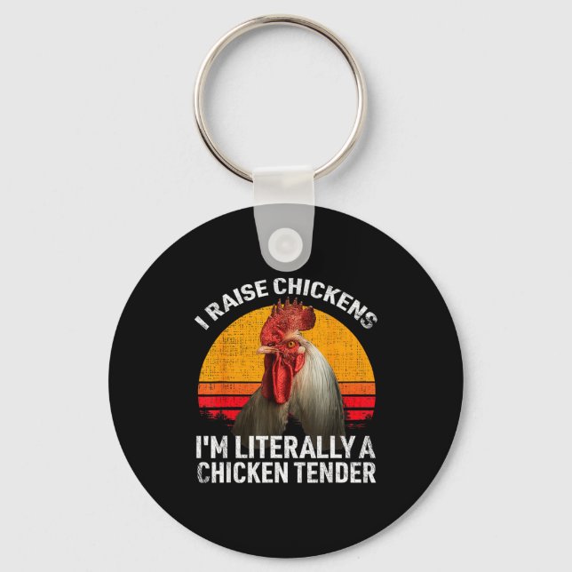 Porte-clés Retro Funny Chicken Lover Gift – I Raise Chickens  (Recto)