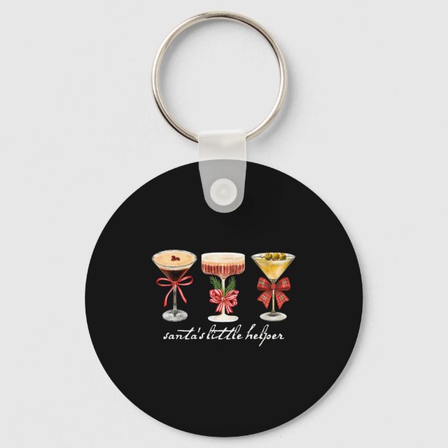 Porte-clés Retro Funny Santa's Little Helper Martini Merry Ch (Recto)