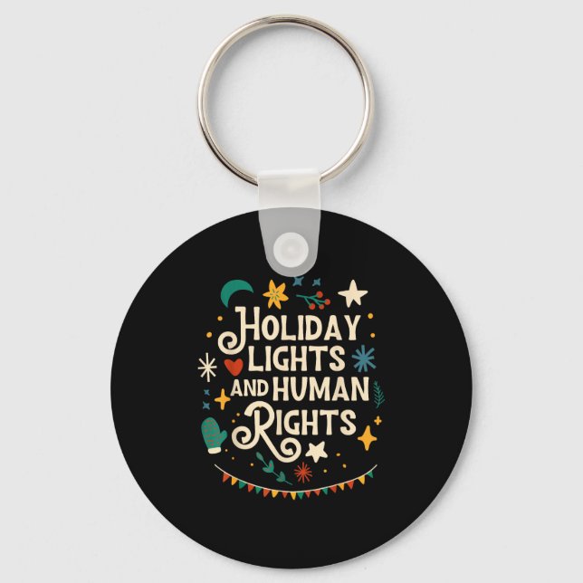 Porte-clés Retro Holiday Lights And Human Rights Suprters Chr (Recto)
