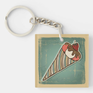 Porte-clés Rétro illustration de crème glacée