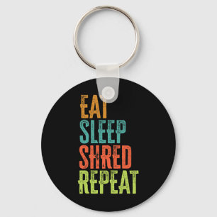 Porte-clés Retro Manger Sleep Shred Répéter Snowboard Surf